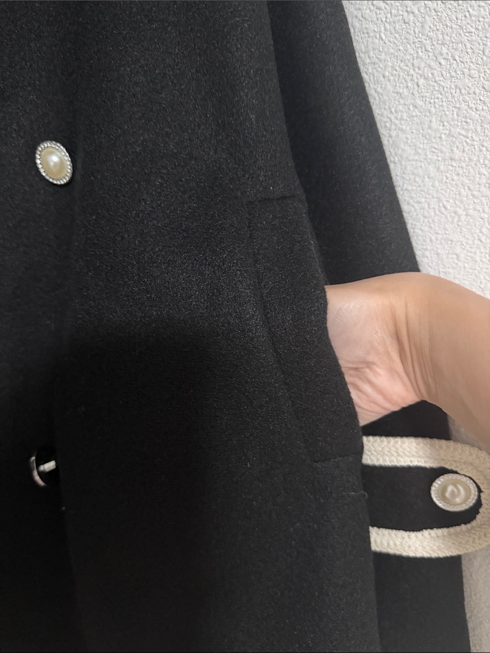Brand New Women Woolen Warm Tunic Trench Fall Winter Coat Jacket Size S Black - Picture 8 of 9